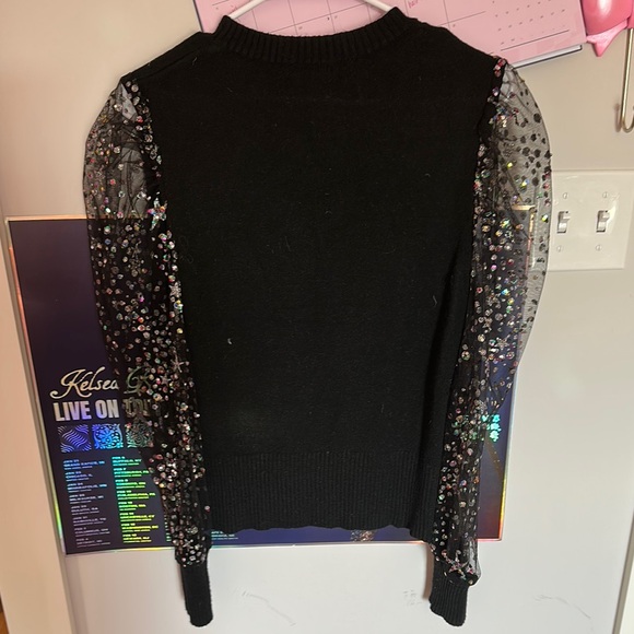 Black Sweater with Sequin Sleeves - Picture 4 of 4